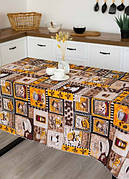 Скатертина лляна 110х150 см (кухонний стіл) Кава темна