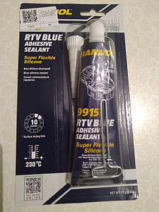 Герметик 85 г синій високотемпературний 9915 RTV Adhesive Sealant Blue MANNOL