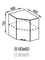 Кухня Адель верхня кутова секція В 60х60 фасад МДФ висота 720 мм (Світ Меблів ТМ)