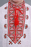 Дитяча вишиванка для хлопчика "Гетьман" червоний орнамент, фото 4