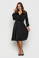 Жіноче шовкове вечірнє плаття, з пояском