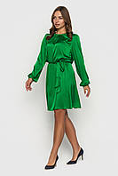 Жіноче шовкове плаття з пояском, модне