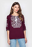 Вишиванка жіноча зі штапелю 3/4 рукав "Хвиля", фото 4