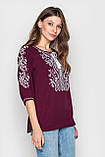 Вишиванка жіноча зі штапелю 3/4 рукав "Хвиля", фото 5