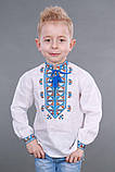 Дитяча вишиванка для хлопчика "Гетьман" синій орнамент, фото 2