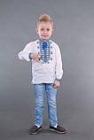 Дитяча вишиванка для хлопчика "Гетьман" синій орнамент, фото 3