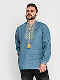 Вишиванка чоловіча з льону довгий рукав, фото 5