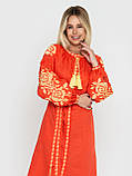Плаття з вишивкою "Розкіш" кораловий колір, фото 5