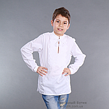 Дитяча вишиванка для хлопчика білим по білому, фото 3