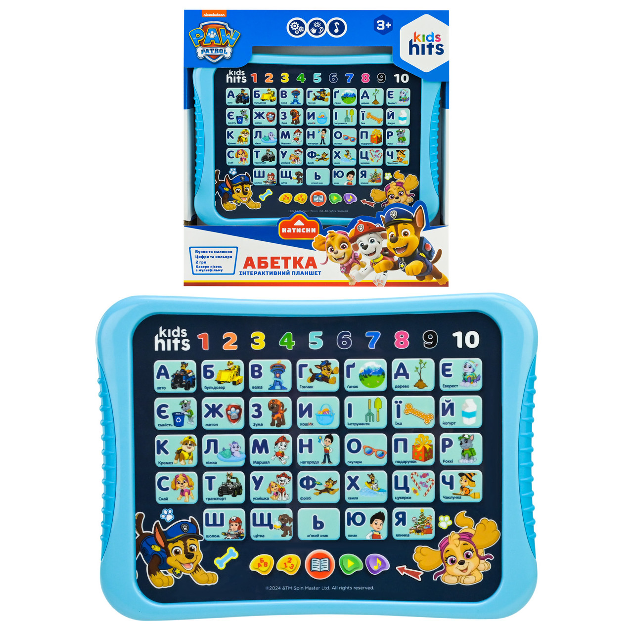 Інтерактивний планшет Цуценячий патруль Абетка цифри мелодії укр мова (KH01/014L), фото 1