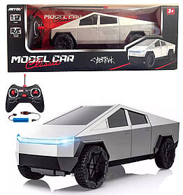Машинка Джип на радіокеруванні Tesla Cybertruck Тесла Кібертрак 1:12 сіра акум світло 26*11*10 см (JY4006S)