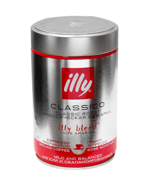 Кава арабіка мелений ILLY Classico, 250 г ж/б суміш з дев'яти сортів арабіки