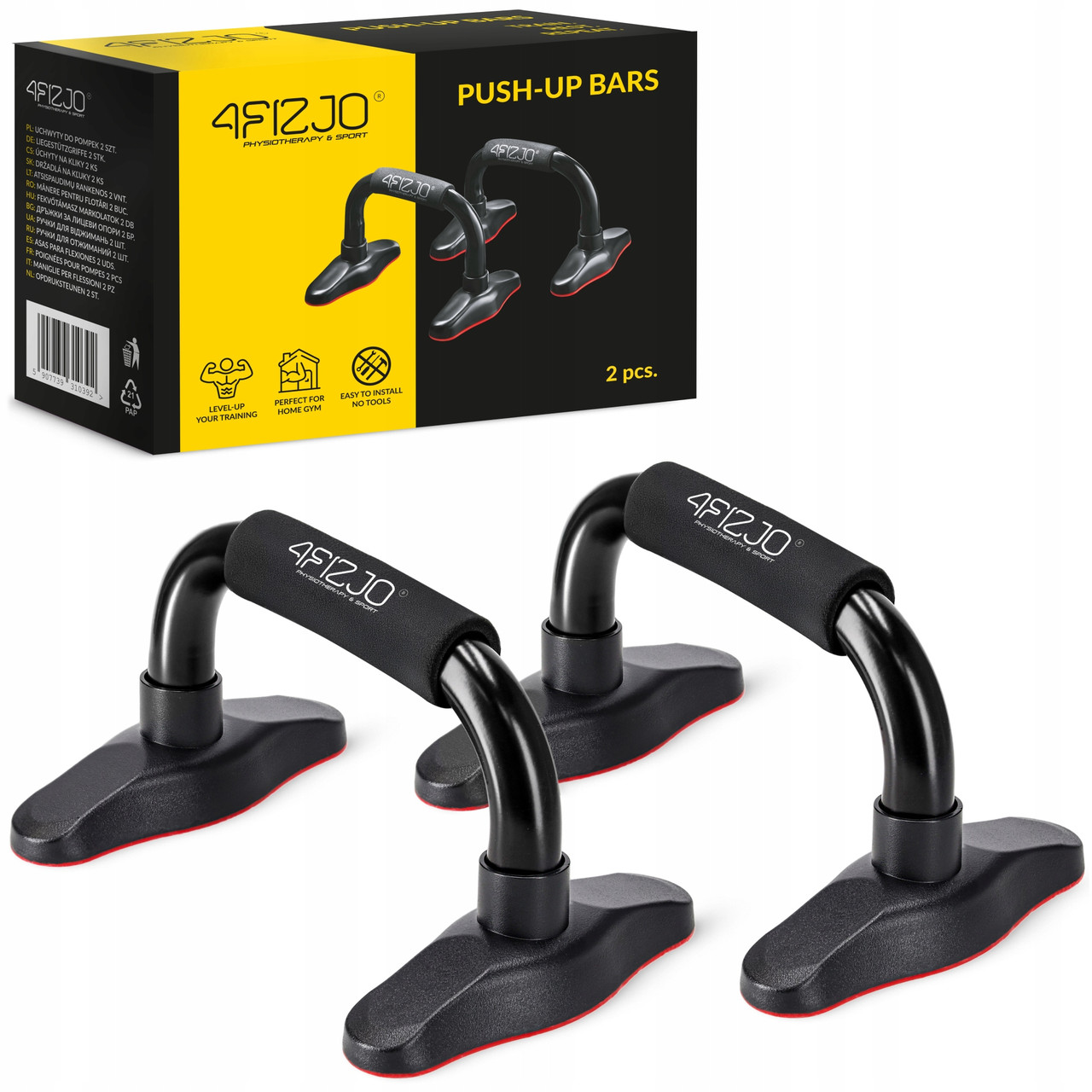 Упори для віджимань 4FIZJO Push-up Bars Black/Red (P-5907739310392)