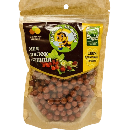 Натуральні цукерки-драже з суницею Цілюща бджілка 150 г