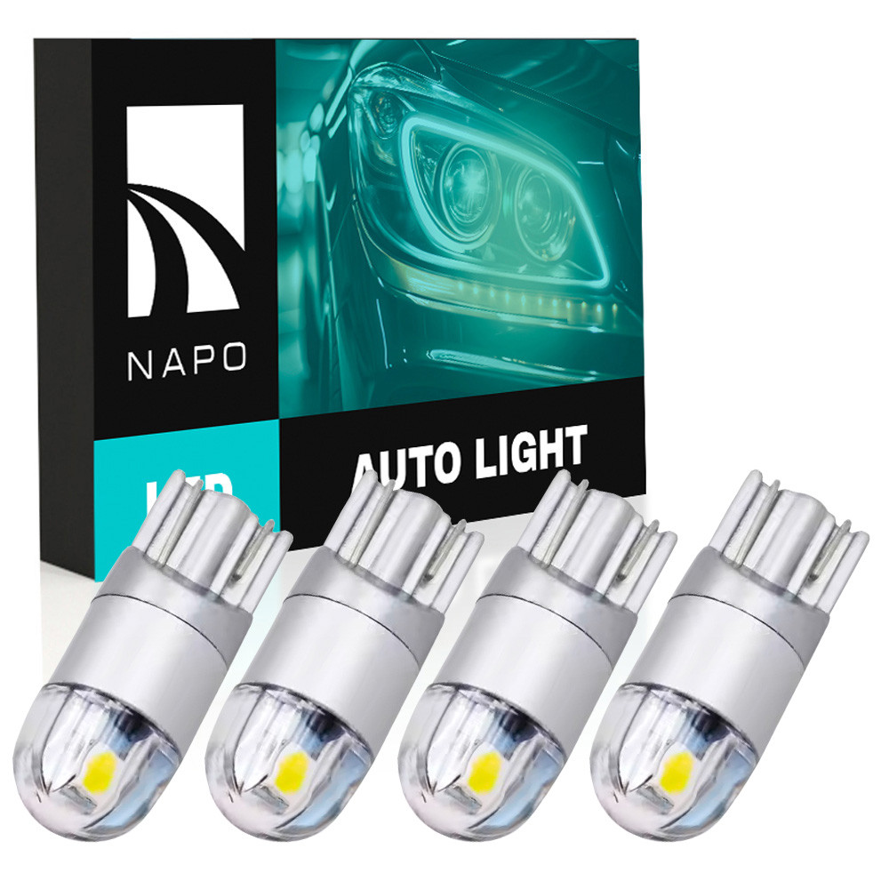 Комплект світлодіодних ламп NAPO LED T10-2835-2smd W5W T10 колір світіння білий 4 шт