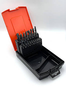 Набір свердл 1,0-10,0мм, крок 0.5мм, 19шт, HSS+Co5, ц/х, FORMAT (Німеччина)