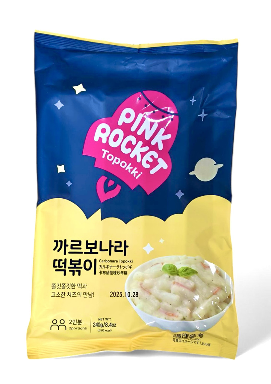 Корейські токпоккі зі смаком карбонари, Pink Rocket, 240 г