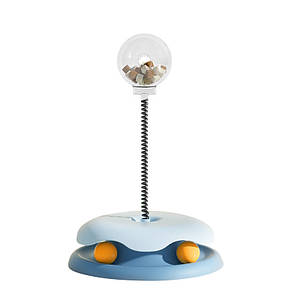 Інтерактивна іграшка-годівниця для котів і кішок DT992 дразилка з дозатором ласощів м'ячі Blue