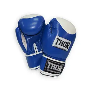 Рукавиці боксерські THOR COMPETITION 12oz / Шкіра /синьо-білі, фото 1