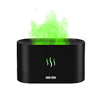 Аромадифузор зволожувач повітря з ефектом вогню та LED підсвіткою на 7 кольорів DQ701A Чорний