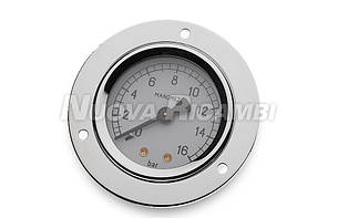 Манометр для кавомашини FAEMA E/61, 0-16 BAR, 1/8M плоский - обід Ø 71мм, основа Ø 52мм, фото 1