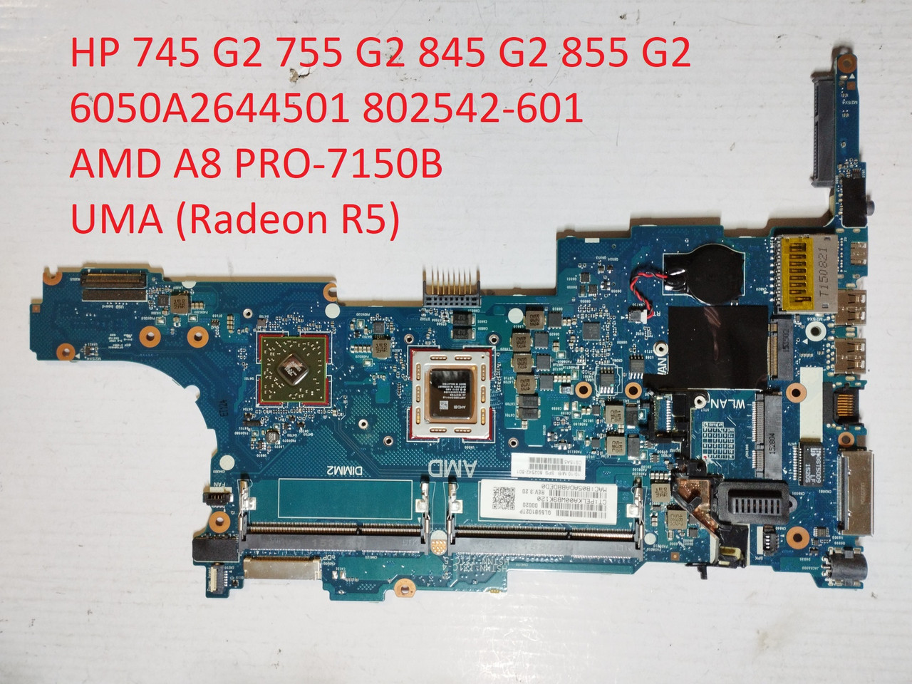 Материнська плата HP 745 755 G2 845 855 G2 6050A2644501 802542-601 (A8 PRO-7150B, UMA (Radeon R5), 2XDDR3L бу