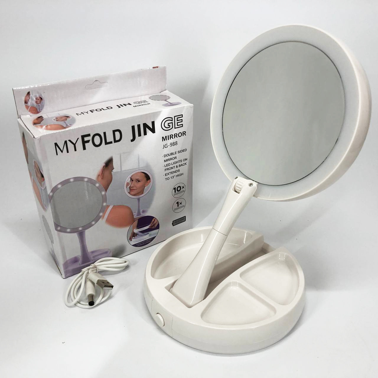 Дзеркало косметичне з підсвічуванням розкладне My Fold Away Mirror, макіяж, Дзеркало JV-285 для мейкапа