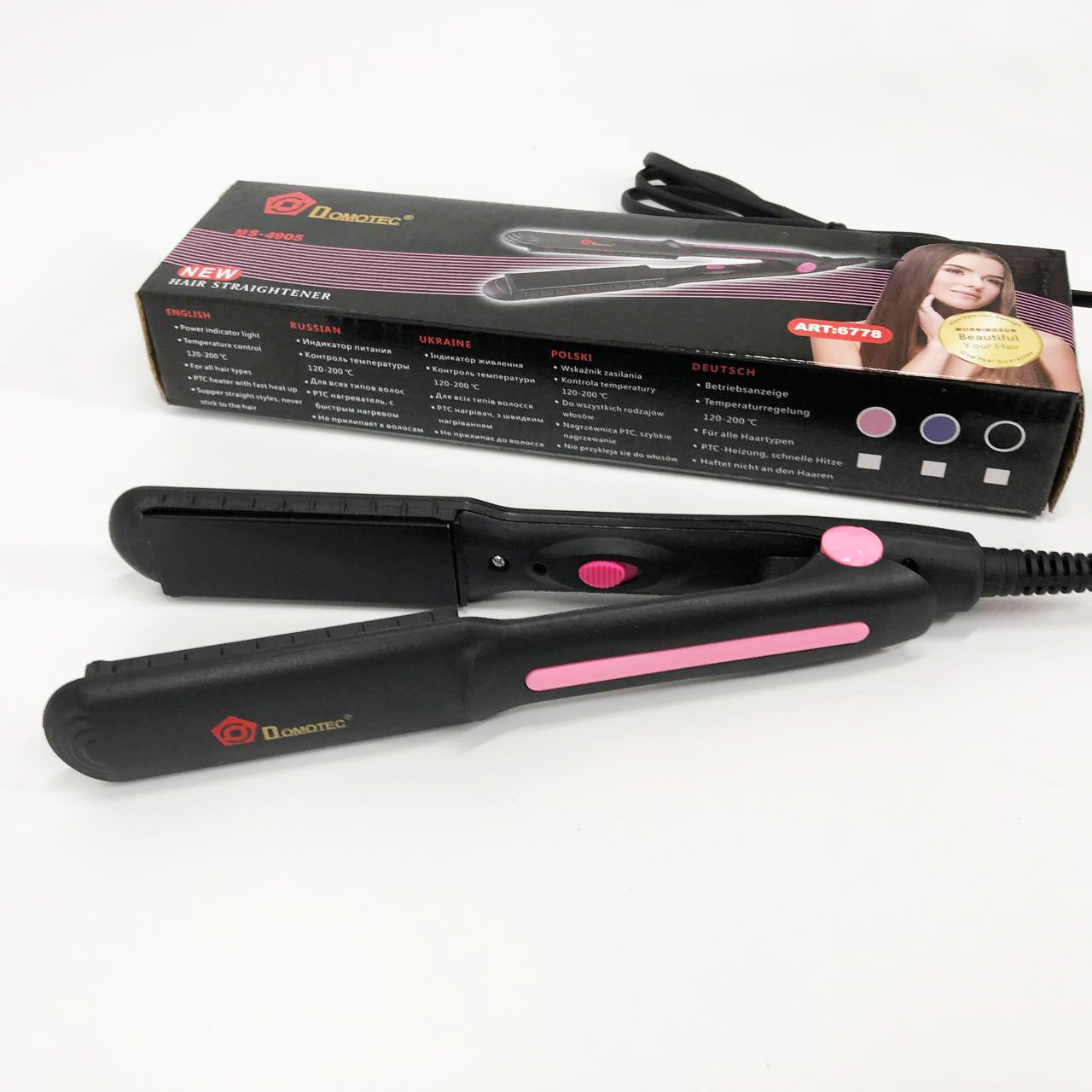 Випрямляч для волосся, Топ випрямляч для волосся, Гребінець випрямляч плойка випрямляча EM-55, фото 1