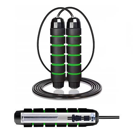 Скакалка швидкісна для кросфіту Cornix Speed Rope Classic з обтяженням XR-0352 Black/Green, фото 1