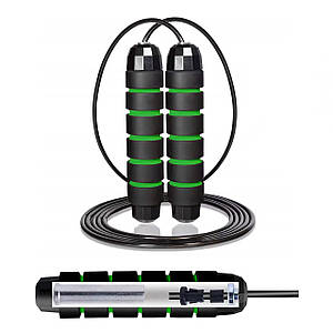 Скакалка швидкісна для кросфіту Cornix Speed Rope Classic з обтяженням XR-0352 Black/Green