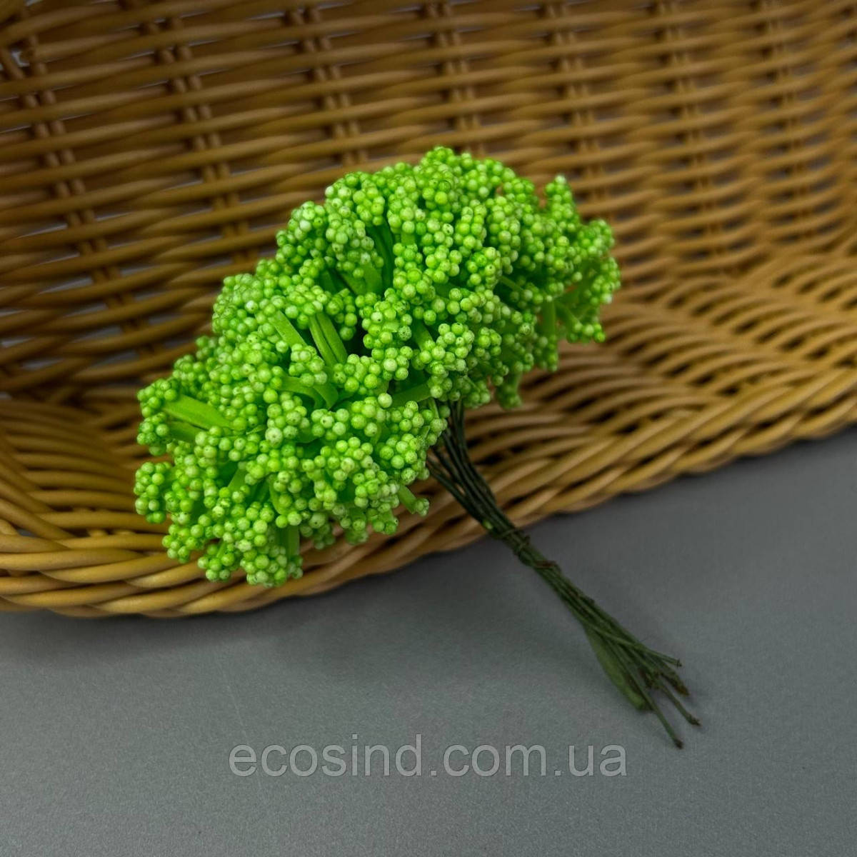 Квітка гіпсофіли з пінопласту 8 см - салатовий, фото 1