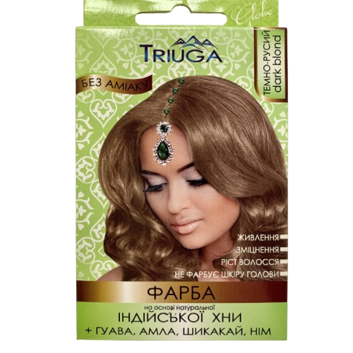 Натуральна фарба для волосся на основі хни темно-русявий TRIUGA 25 г