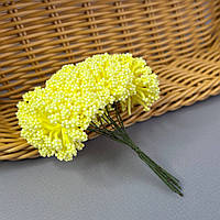 Квітка гіпсофіли з пінопласту 8 см - жовтий