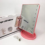 Дзеркало з led підсвічуванням на підставці, Дзеркало косметичне з підсвічуванням розкладне NH-63, фото 8