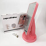 Дзеркало з led підсвічуванням на підставці, Дзеркало косметичне з підсвічуванням розкладне NH-63, фото 3