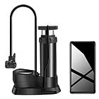 Насос портативний ножний з манометром Air pump Чорний, фото 3