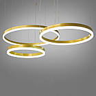 Світлодіодна підвісна Led люстра 105 Вт з пультом д/к колір каркасу бронза D-2130-600+400+300BR, фото 4