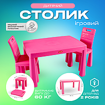 Дитячий ігровий столик комплект стіл + 2 стільчика для дітей Doloni для малювання розвитку та творчості
