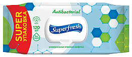 Серветки вологі Super Fresh 120шт Антибактер з клапаном (9)