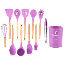 Універсальний набір кухонного приладдя з 12 предметів Kitchen Set фіолетовий (HA-50), фото 3