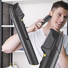 Портативний чоловічий тример на батарейках з підсвічуванням та змінними насадками Body Groomer S-035A