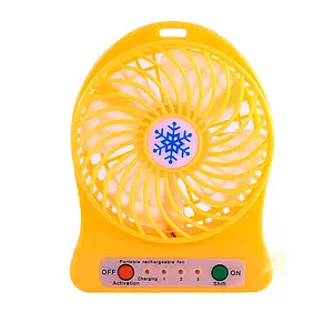 Настільний міні-вентилятор з акумулятором Portable Fan Mini Жовтий, фото 4