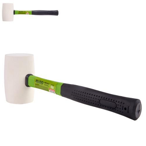 Alloid. Киянка резиновая 450г, белая с ручкой из фибергласа, фото 1