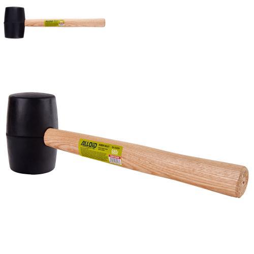 Alloid. Киянка резиновая 680г, черная, ручка из дерева, фото 1