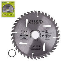 Alloid. Диск пильный по дереву с твердосплавными напайками 190х30/25,4мм, 40 зубов