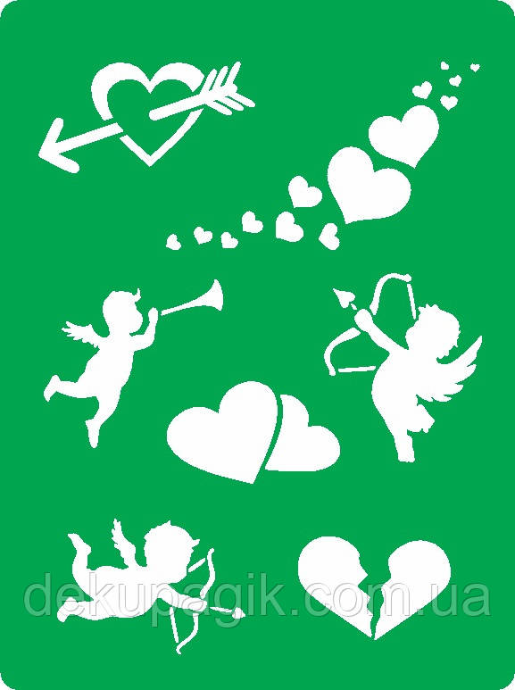 Трафарет багаторазовий на клейовій основі МД_13, 10х15см, фото 1