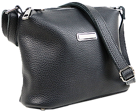 Жіноча наплічна шкіряна сумка Borsacomoda чорна