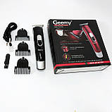 Бездротовий професійний тример для чоловічої стрижки Gemei GM-6046, Модний машинка для стрижки волосся OV-76, фото 4