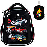 Рюкзак шкільний каркасний Kite Education Hot Wheels 36.5x27x15.5 см, 14 л, чорний (115-130 см), фото 4