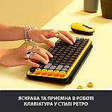 Клавіатура Logitech POP Keys, бездротова Blast Yellow, фото 8